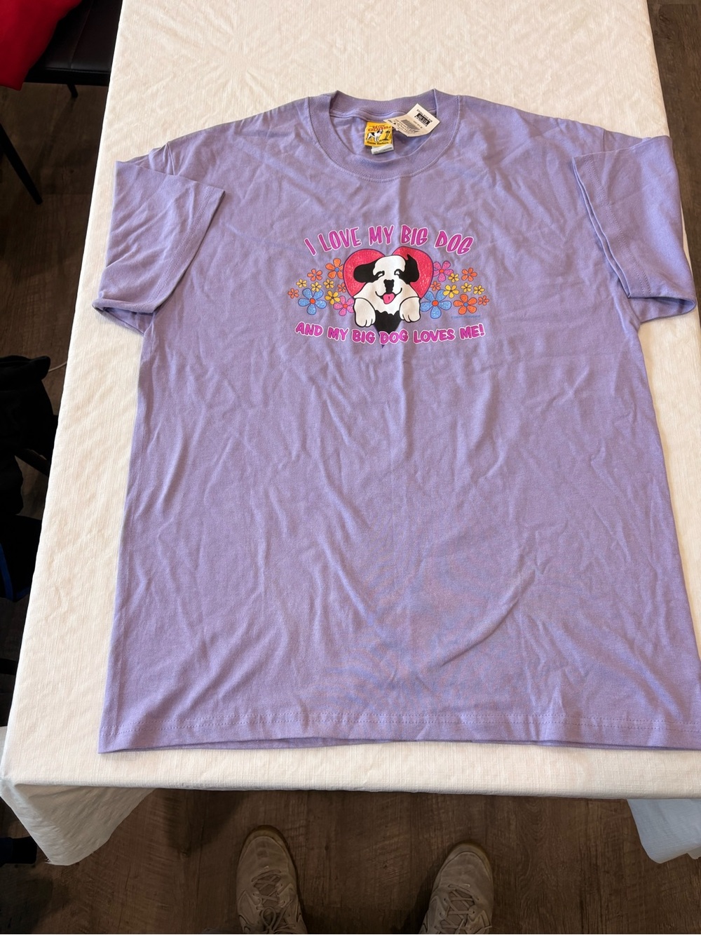 Big Dogs Lavender Short Sleeve Tee with Cute Dog Graphic